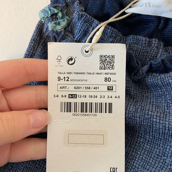 NWT | ZARA Baby girl’s soft knit elastic waist decorated bow pants — 9-12 months - Picture 8 of 9